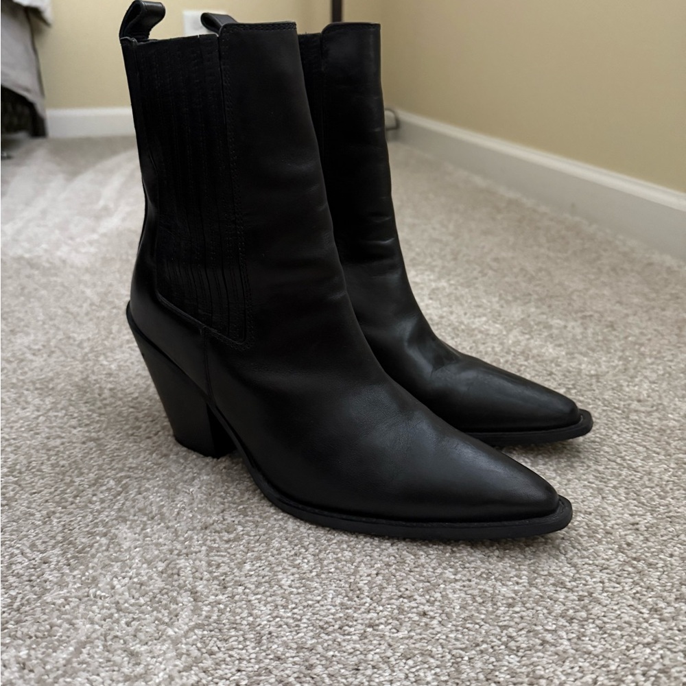Elegant Black Leather Ankle Boots
